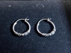 Sterling Silver Bali Style Hoop Earrings